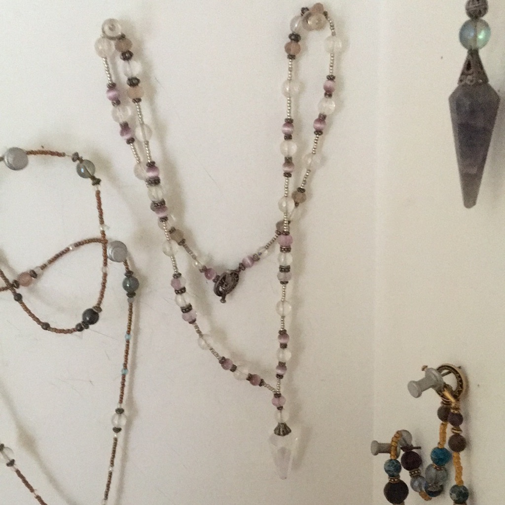 Angel Aura, Tiger Eye, Fluorite Crystal Handmade One Of A Kind Necklace